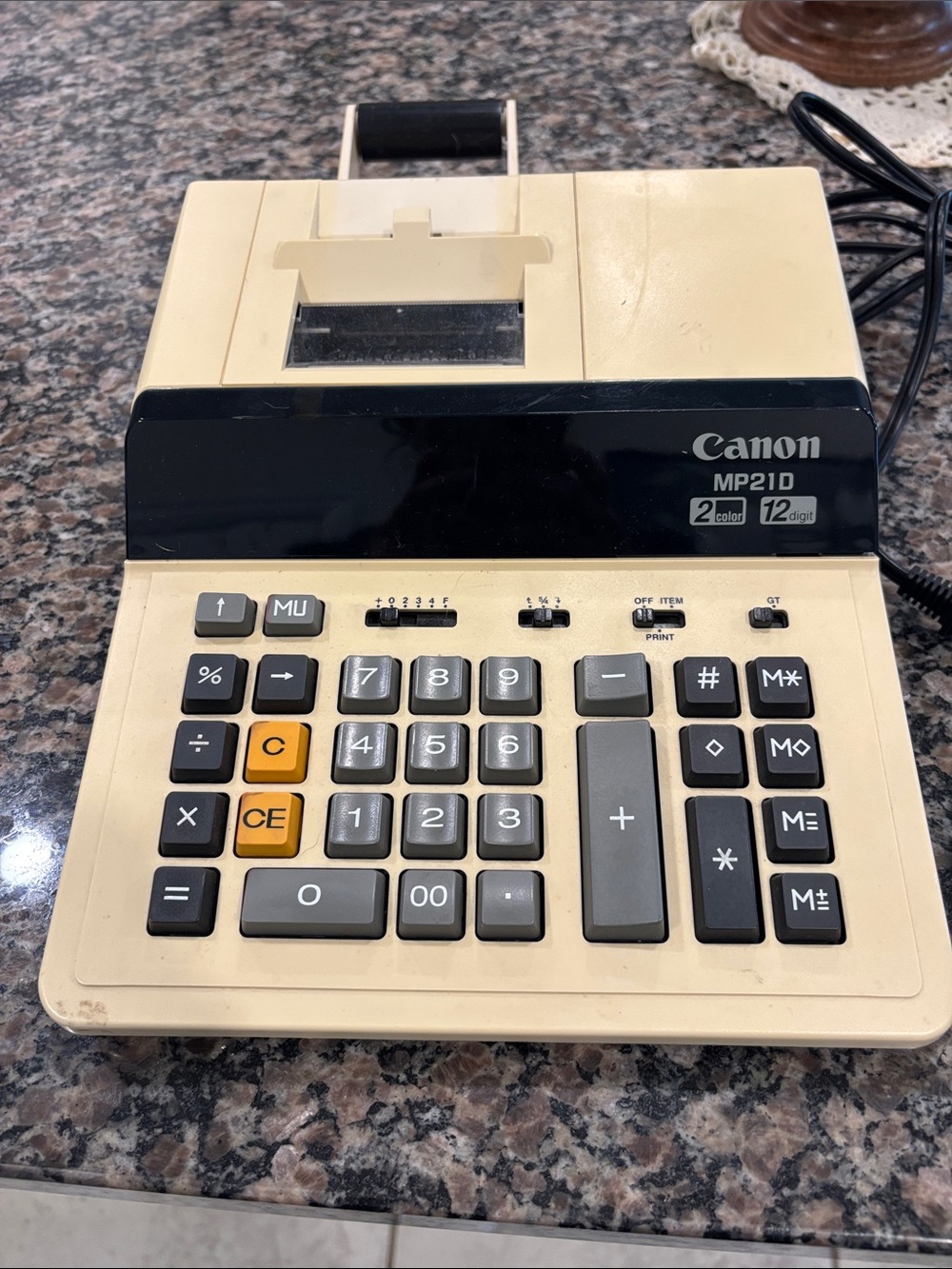 Vintage Canon MP21D printing calculator